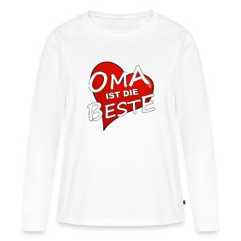 GRAND-MÈRE EST LA MEILLEURE - T-shirt manches longues Premium bio Femme - blanc - Devant - Julia (174cm)