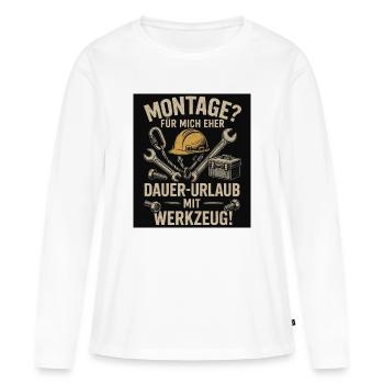 Assembly? More like a vacation with tools - Women's Premium Organic Long Sleeve Shirt - white - Front - Julia (174cm)