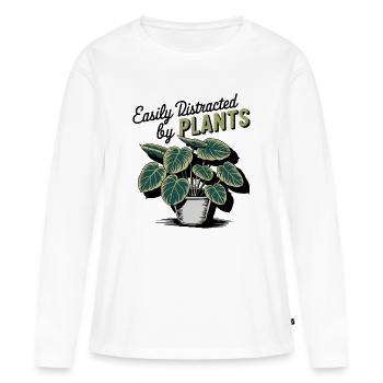 Botanischer Pflanzentopf Illustration - Frauen Premium Bio Langarmshirt - Weiß - Vorne - Julia (174cm)