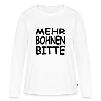 Haricots - T-shirt manches longues Premium bio Femme - blanc - Devant - Julia (174cm)