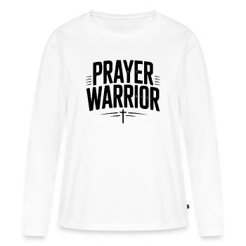 guerrier de la prière - T-shirt manches longues Premium bio Femme - blanc - Devant - Julia (174cm)
