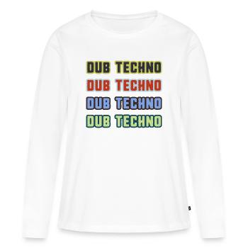 Dub Techno Kaléidoscope - T-shirt manches longues Premium bio Femme - blanc - Devant - Julia (174cm)