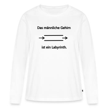 Labyrinthe mâle - T-shirt manches longues Premium bio Femme - blanc - Devant - Julia (174cm)