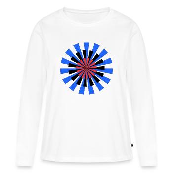Contraste radial en rafale des couleurs - T-shirt manches longues Premium bio Femme - blanc - Devant - Julia (174cm)