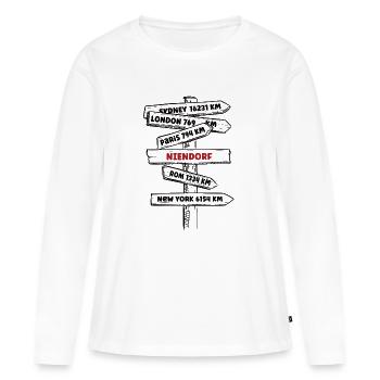 Niendorf Mer Baltique Mer Baltique Resort Vacances Plage Port de mer - T-shirt manches longues Premium bio Femme - blanc - Devant - Julia (174cm)