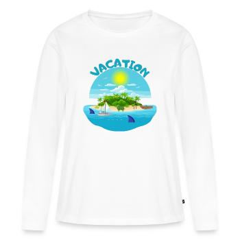 Conception de plage idyllique d’île tropicale - T-shirt manches longues Premium bio Femme - blanc - Devant - Julia (174cm)