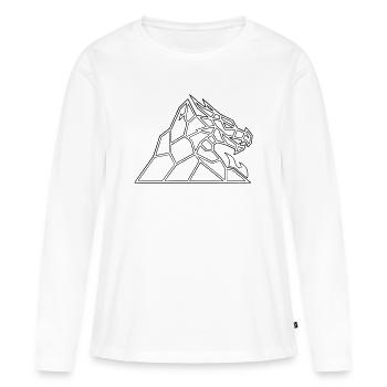 Drachenfels Geometric : Dragon Saga comme vecteur - T-shirt manches longues Premium bio Femme - blanc - Devant - Julia (174cm)