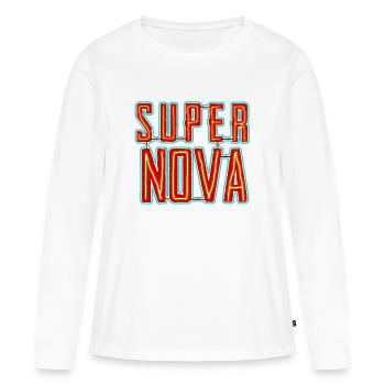 Super Nova Neon Schriftzug - Frauen Premium Bio Langarmshirt - Weiß - Vorne - Julia (174cm)