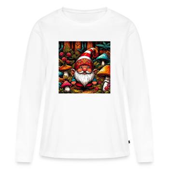 gnome - T-shirt manches longues Premium bio Femme - blanc - Devant - Julia (174cm)