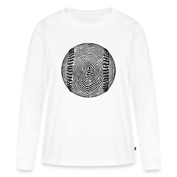 Baseball Passion Art Amateur de baseball - T-shirt manches longues Premium bio Femme - blanc - Devant - Julia (174cm)