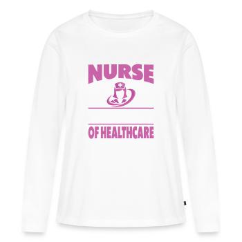 Funny Nurse Gifts Nursing Outfits - Women's Premium Organic Long Sleeve Shirt - white - Front - Julia (174cm)