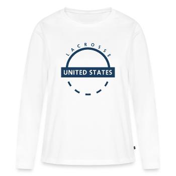 Lacrosse United States Emblem - Women's Premium Organic Long Sleeve Shirt - white - Front - Julia (174cm)