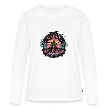 Spukhaus im Mondlicht - Frauen Premium Bio Langarmshirt - Weiß - Vorne - Julia (174cm)