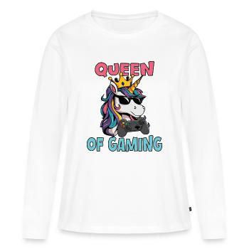 Queen of gaming - unichorn - Women's Premium Organic Long Sleeve Shirt - white - Front - Julia (174cm)