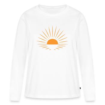 Rayon de soleil - T-shirt manches longues Premium bio Femme - blanc - Devant - Julia (174cm)