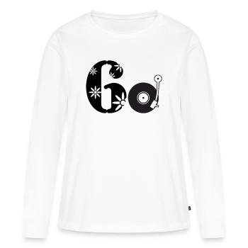 60er Sechzigster Sixties 60. - Frauen Premium Bio Langarmshirt - Weiß - Vorne - Julia (174cm)