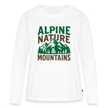 Alpine Berge Natur Landschaftlich T-Shirt - Frauen Premium Bio Langarmshirt - Weiß - Vorne - Julia (174cm)