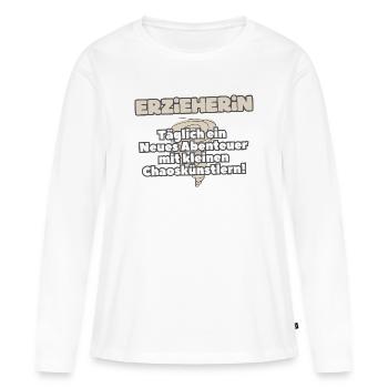 Kindergarten teacher Everyday adventures with chaos artists - Women's Premium Organic Long Sleeve Shirt - white - Front - Julia (174cm)