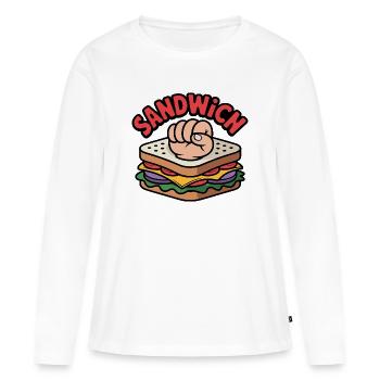 Knuckle Sandwich Funny Gift Chef Fighter - Women's Premium Organic Long Sleeve Shirt - white - Front - Julia (174cm)