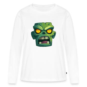 zombie pour la soirée de Halloween - T-shirt manches longues Premium bio Femme - blanc - Devant - Julia (174cm)