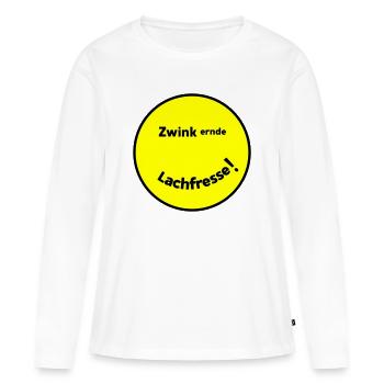Clin d’œil rire bouche - T-shirt manches longues Premium bio Femme - blanc - Devant - Julia (174cm)