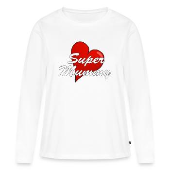 SUPER MUMMY - Women's Premium Organic Long Sleeve Shirt - white - Front - Julia (174cm)