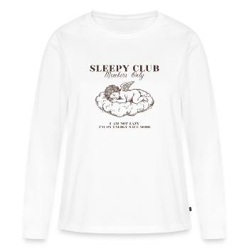 Sleepy Club Chérubin Renaissance Design - T-shirt manches longues Premium bio Femme - blanc - Devant - Julia (174cm)
