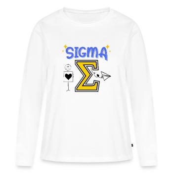Sigma Jugend Worte - Frauen Premium Bio Langarmshirt - Weiß - Vorne - Julia (174cm)