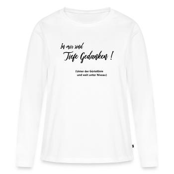Pensées profondes - T-shirt manches longues Premium bio Femme - blanc - Devant - Julia (174cm)