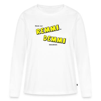 Remmi Demmi - T-shirt manches longues Premium bio Femme - blanc - Devant - Julia (174cm)