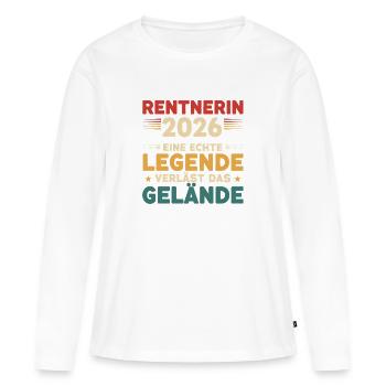 2026 Ruhestand Legende – Rentnerin Spruch Geschenk - Frauen Premium Bio Langarmshirt - Weiß - Vorne - Julia (174cm)
