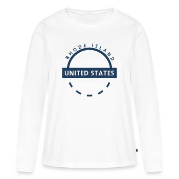 Logo rond du Rhode Island USA - T-shirt manches longues Premium bio Femme - blanc - Devant - Julia (174cm)