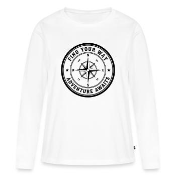 Trouvez votre chemin - T-shirt manches longues Premium bio Femme - blanc - Devant - Julia (174cm)
