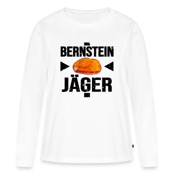 Amber Hunters - Succès pour les collectionneurs - T-shirt manches longues Premium bio Femme - blanc - Devant - Julia (174cm)