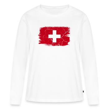 Zermatt - T-shirt manches longues Premium bio Femme - blanc - Devant - Julia (174cm)