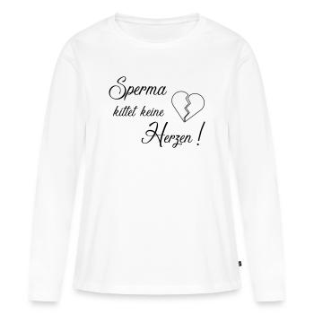 Sperma kittet keine Herzen - Frauen Premium Bio Langarmshirt - Weiß - Vorne - Julia (174cm)