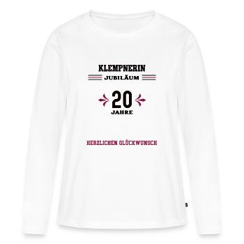 Klempnerin 20 Jahre Jubiläum 20. Jubi Klempnerei - Frauen Premium Bio Langarmshirt - Weiß - Vorne - Julia (174cm)