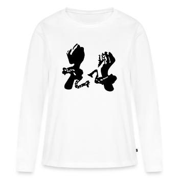 Liberté - T-shirt manches longues Premium bio Femme - blanc - Devant - Julia (174cm)