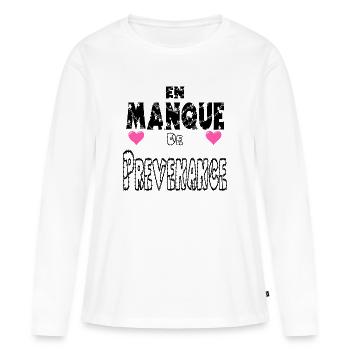 En Manque de Prévenance - T-shirt manches longues Premium bio Femme - blanc - Devant - Julia (174cm)