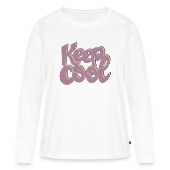 RESTEZ AU FRAIS - T-shirt manches longues Premium bio Femme - blanc - Devant - Julia (174cm)