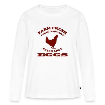 Oeuf - T-shirt manches longues Premium bio Femme - blanc - Devant - Julia (174cm)