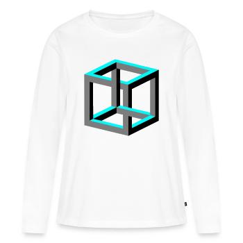 Cube - Women's Premium Organic Long Sleeve Shirt - white - Front - Julia (174cm)