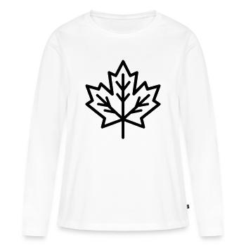 Feuille d’Érable - T-shirt manches longues Premium bio Femme - blanc - Devant - Julia (174cm)