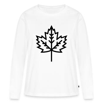 Feuille d’Érable - T-shirt manches longues Premium bio Femme - blanc - Devant - Julia (174cm)