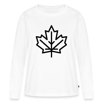 Feuille d’Érable - T-shirt manches longues Premium bio Femme - blanc - Devant - Julia (174cm)