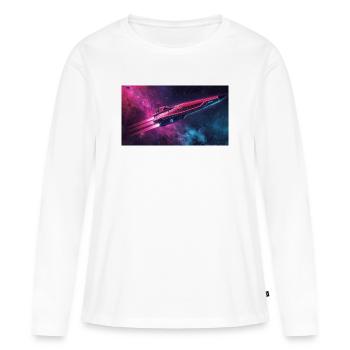 spaceship - Women's Premium Organic Long Sleeve Shirt - white - Front - Julia (174cm)