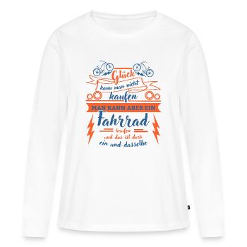 Le bonheur ne s’achète pas, mais le vélo s’achète - T-shirt manches longues Premium bio Femme - blanc - Devant - Julia (174cm)