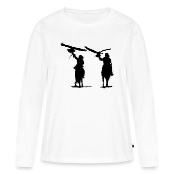 Chasseur - T-shirt manches longues Premium bio Femme - blanc - Devant - Julia (174cm)