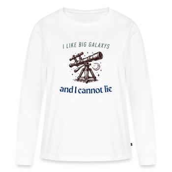 Big Galaxys Funny Space Shirt - Frauen Premium Bio Langarmshirt - Weiß - Vorne - Julia (174cm)