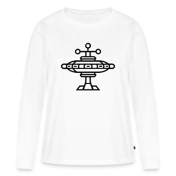 station spatiale - T-shirt manches longues Premium bio Femme - blanc - Devant - Julia (174cm)